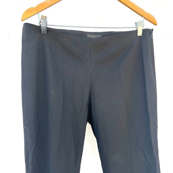 Theory Belisa 3 Wool Black Trousers Sevona Slim Leg Pants Size 12 Office Work - Picture 5 of 13